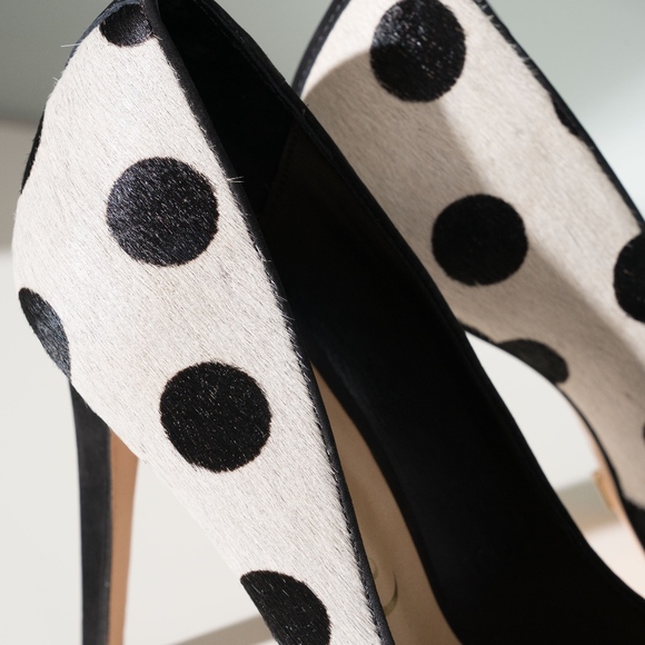 Anthropologie Vicenza Fur Polka Dot Heels - Picture 4 of 6